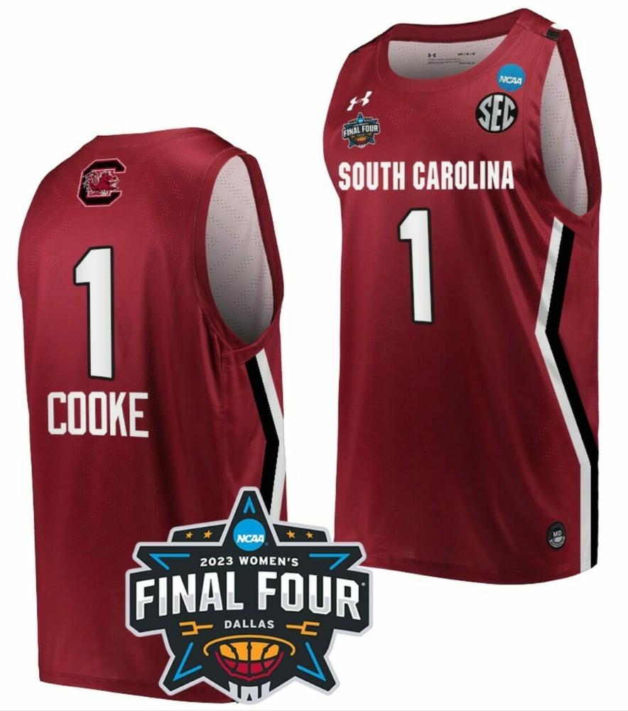 Mens Zia Cooke Jersey South Carolina Gamecocks Basketball 2023 Ncaa Final Four