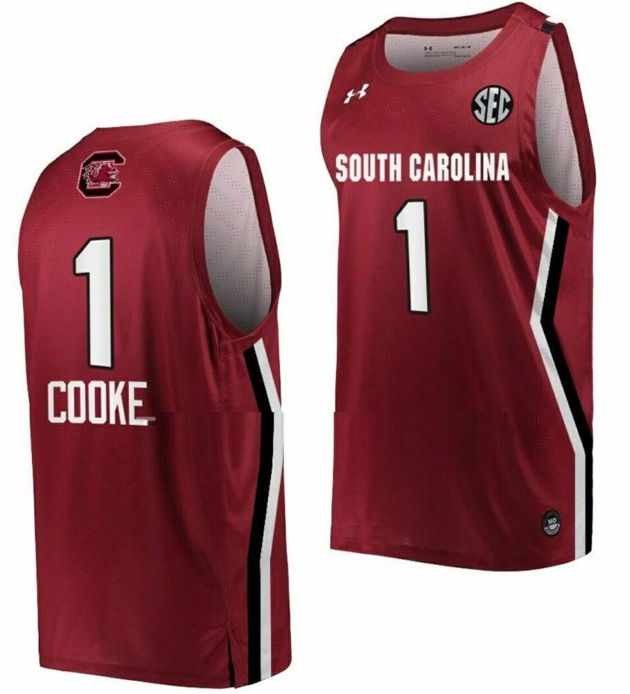 Mens Zia Cooke Jersey South Carolina Gamecocks Basketball Wine 1