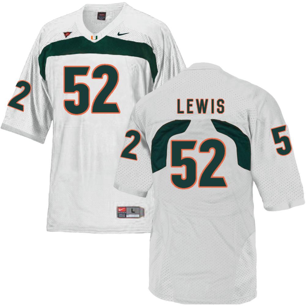 Miami Hurricanes 52 Ray Lewis Ncaa College Football Jersey White