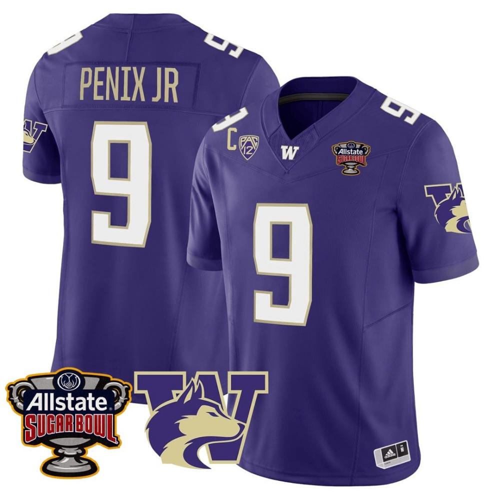 Michael Penix Jr Jersey 9 Washington Huskies Sugar Bowl Patch Football Stitched