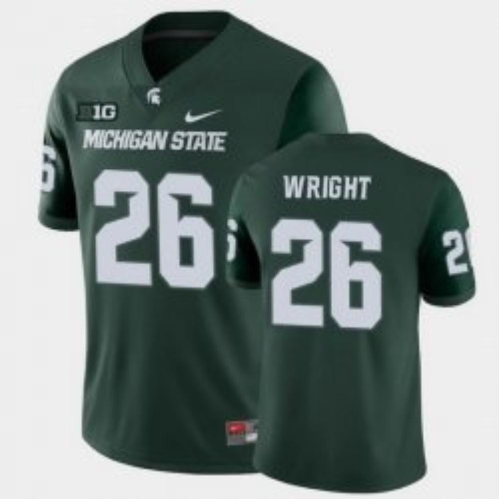 Michigan State Spartans 26 Brandon Wright College Football Green Stitched Jers