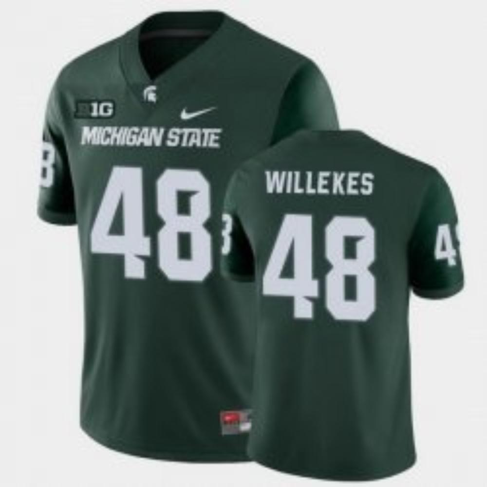 Michigan State Spartans 48 Kenny Willekes College Football Green Stitched Jers