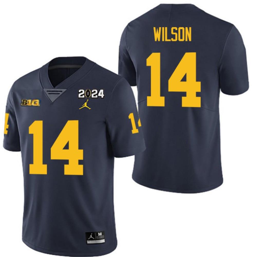 Michigan Wolverines 14 Roman Wilson Navy 2024 College Championship Youth Jersey