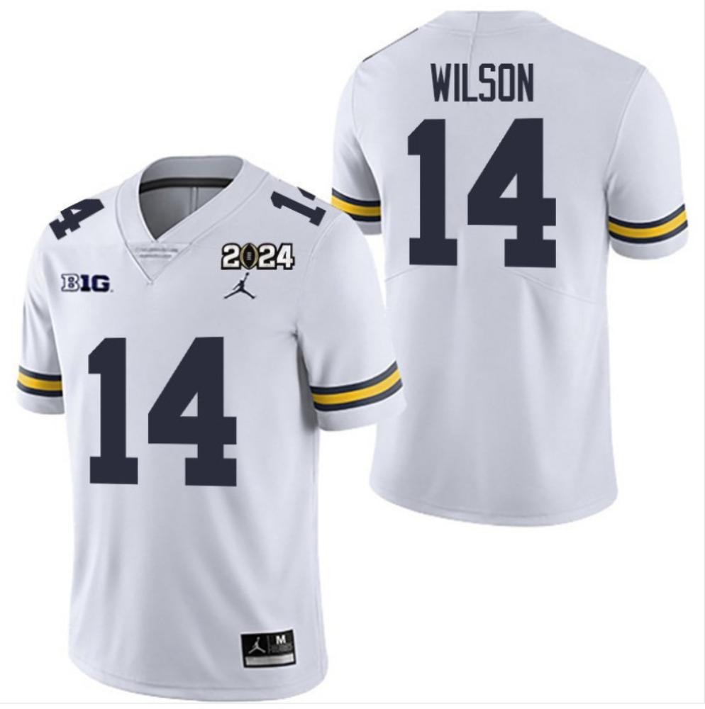 Michigan Wolverines 14 Roman Wilson White 2024 College Championship Youth Jersey