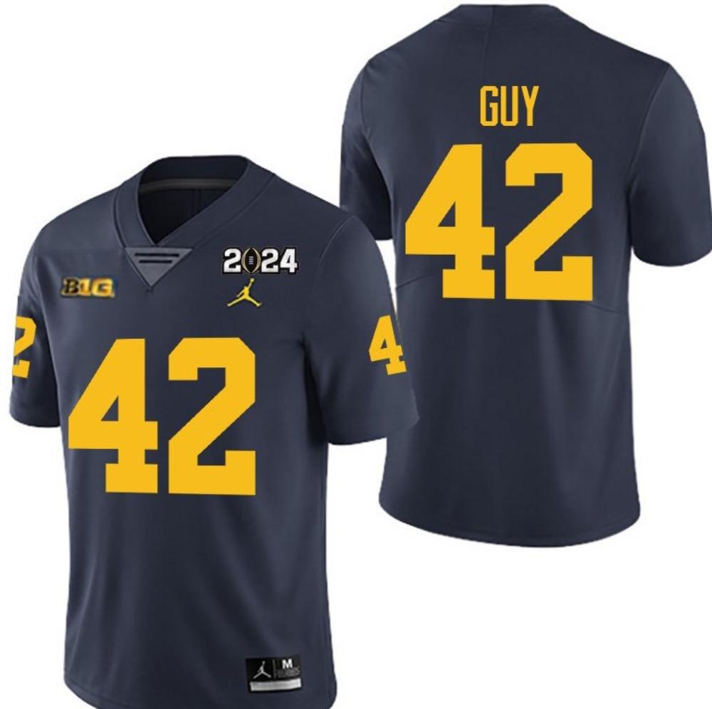 Michigan Wolverines 42 Tj Guy Navy 2024 College Men Jersey
