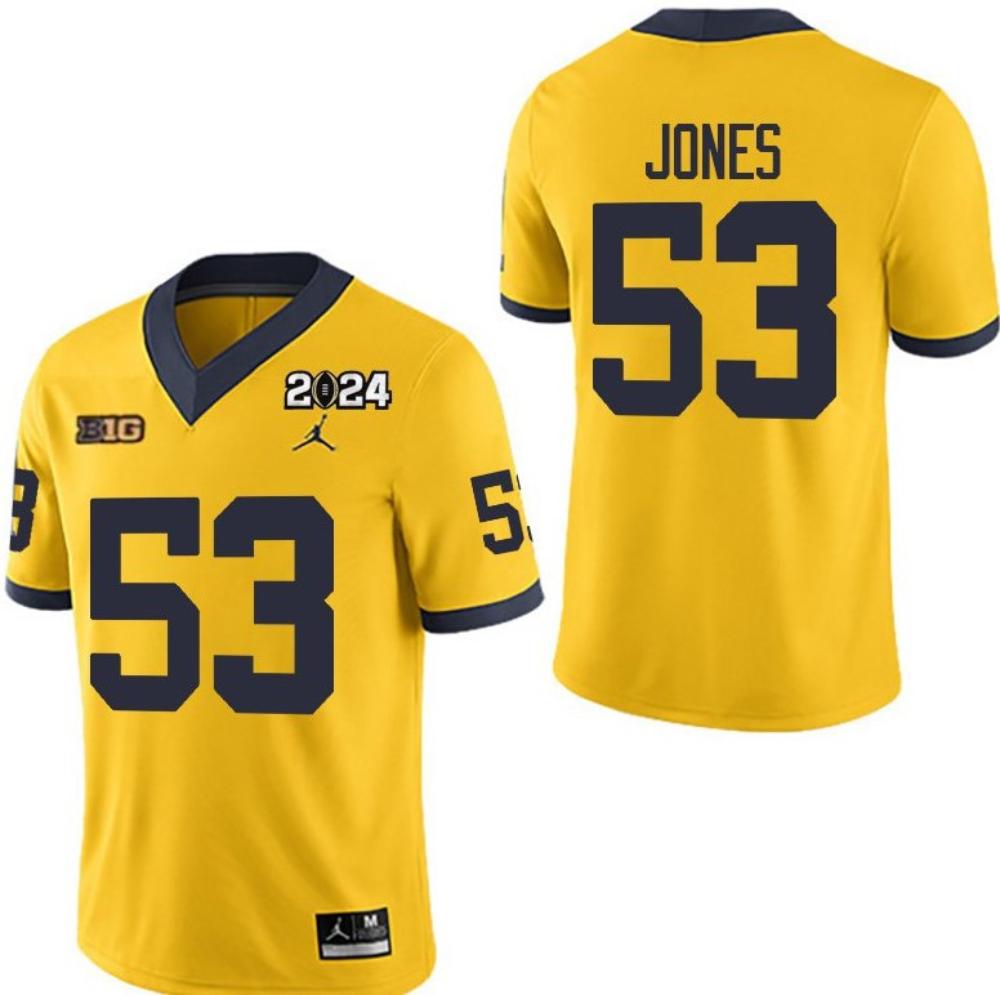 Michigan Wolverines 53 Trente Jones Yellow 2024 College Men Jersey