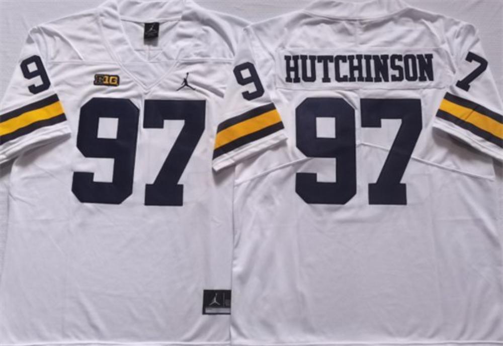 Michigan Wolverines 97 Aidan Hutchinson College White Stitched Jersey