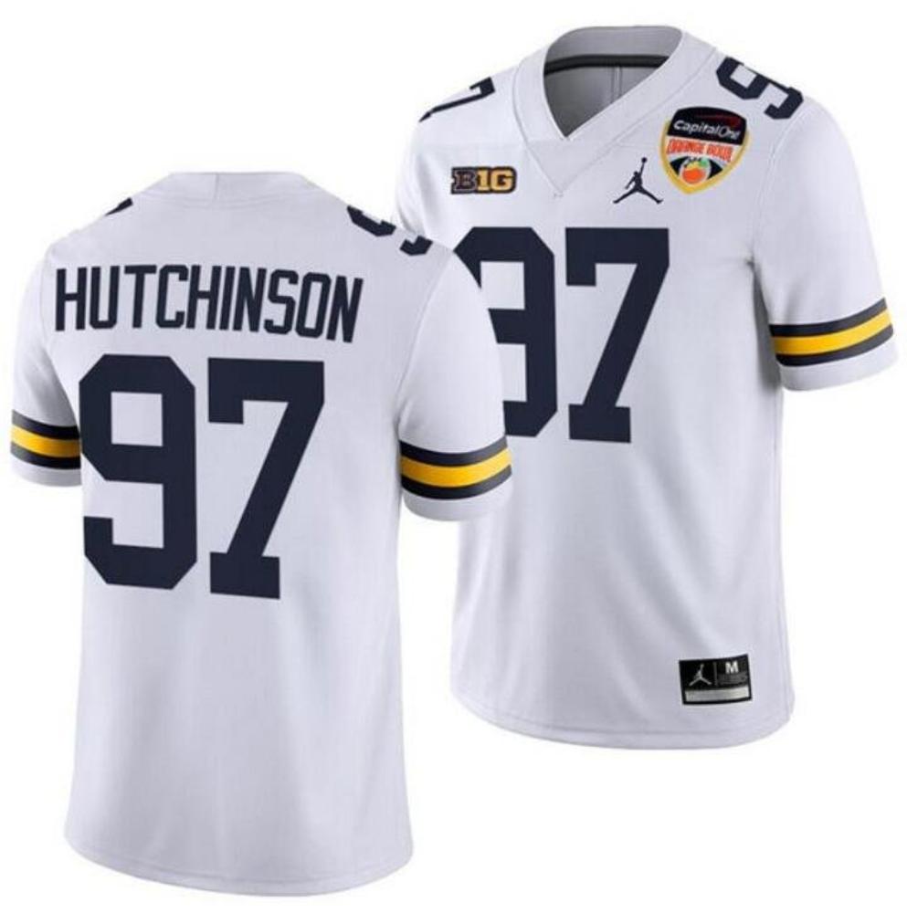 Michigan Wolverines Customized White College Football Playoff Stitched Jersey