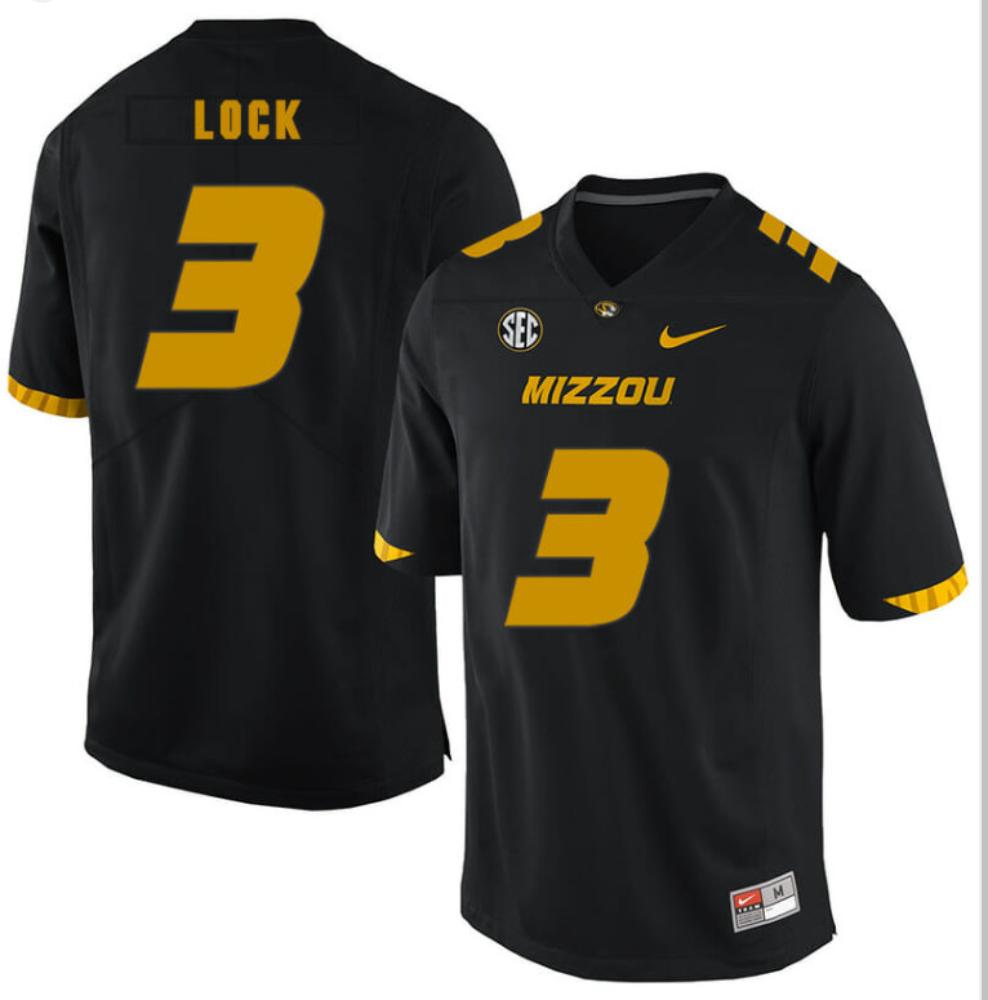 Missouri Tigers 3 Drew Lock Ncaa College Football Jersey Black Malcom Terry