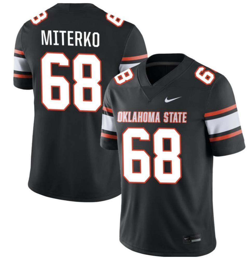 Miterko 68 Jersey Oklahoma State Cowboys College Football Jersey Black