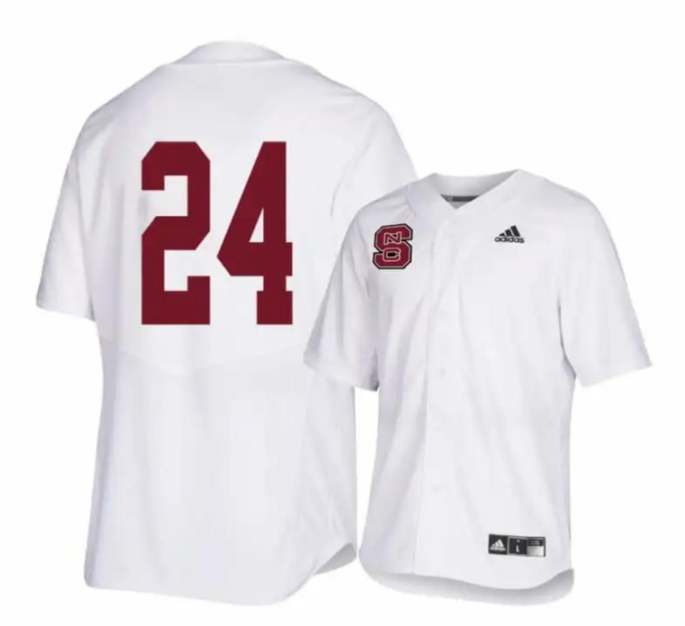 Nc State Wolfpack 24 Luca Tresh White College Baseball Jersey