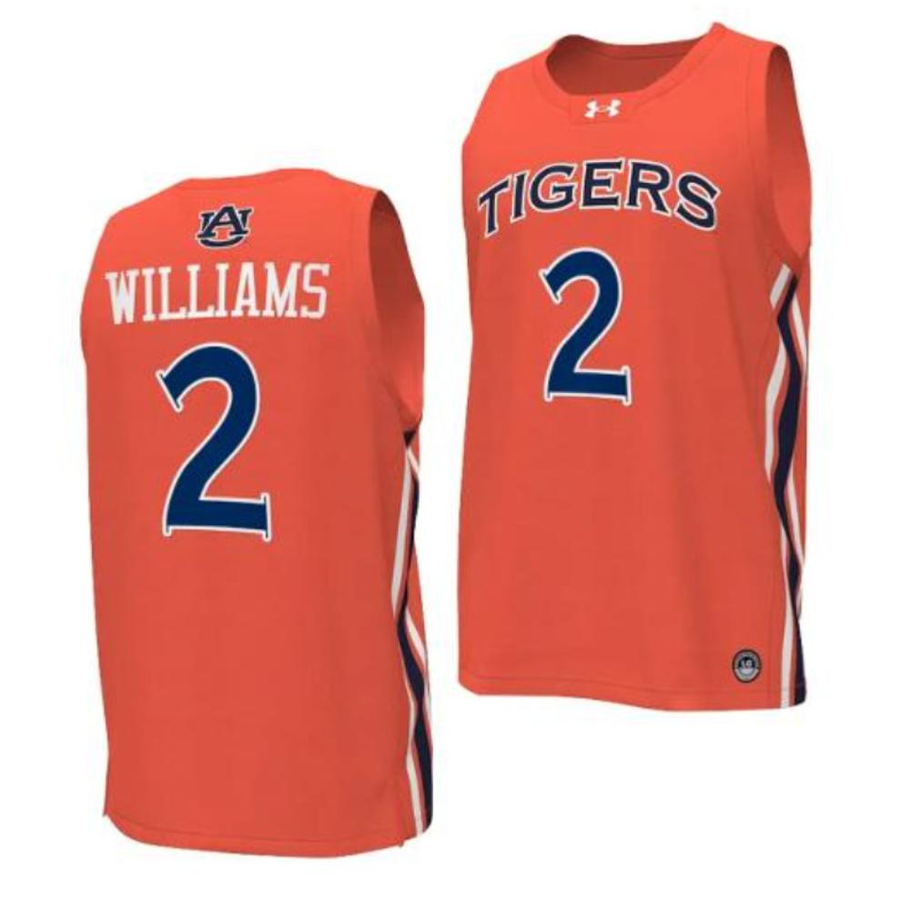 Ncaa 2023 24 Auburn Tigers College Basketball Orange 2 Jaylin Williams Jersey