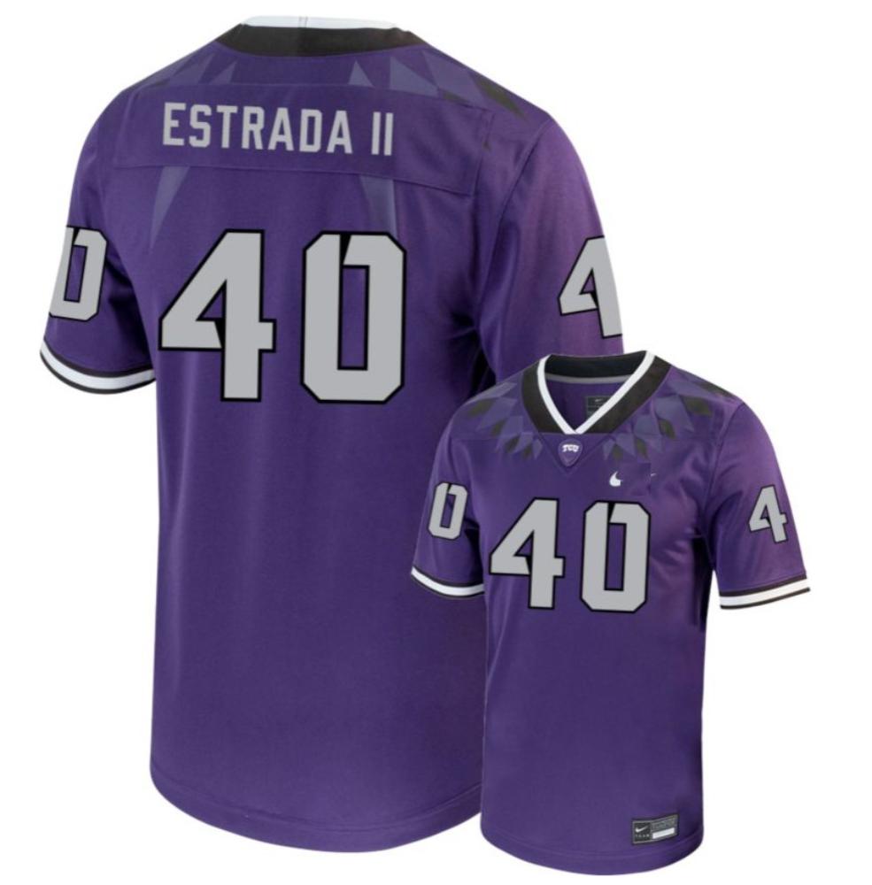 Ncaa 2023 24 Tcu Football Jersey F Estrada Ii 40 New Orchid