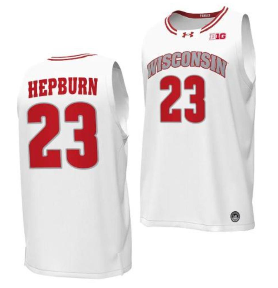 Ncaa 2023 24 Wisconsin Badgers Collge Basketball 23 Chucky Hepburn White Jersey