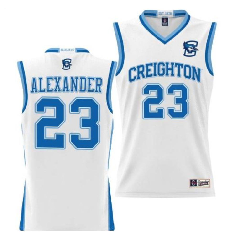 Ncaa 2023 Creighton Bluejays College Basketball White Jersey 23 Trey Alexander