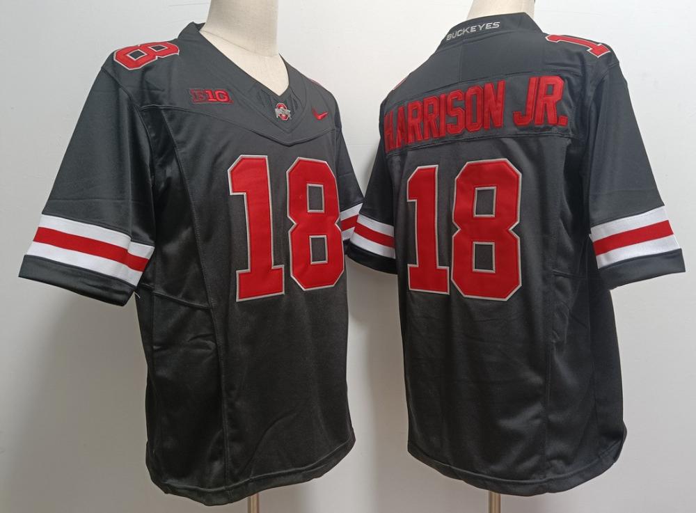 Ncaa Buckeyes 18 Marvin Harrison Jr Black 2023 Fuse Jersey