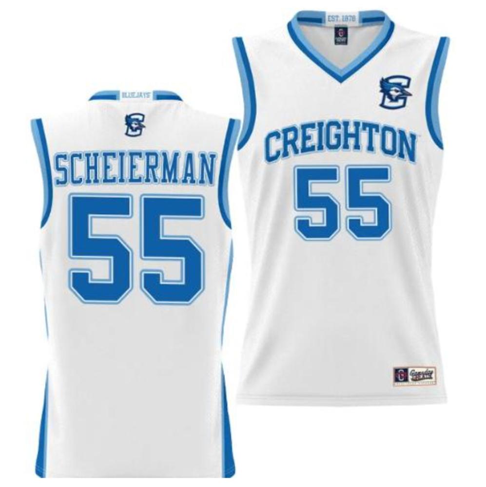 Ncaa Creighton Bluejays College Basketball White Jersey 55 Baylor Scheierman