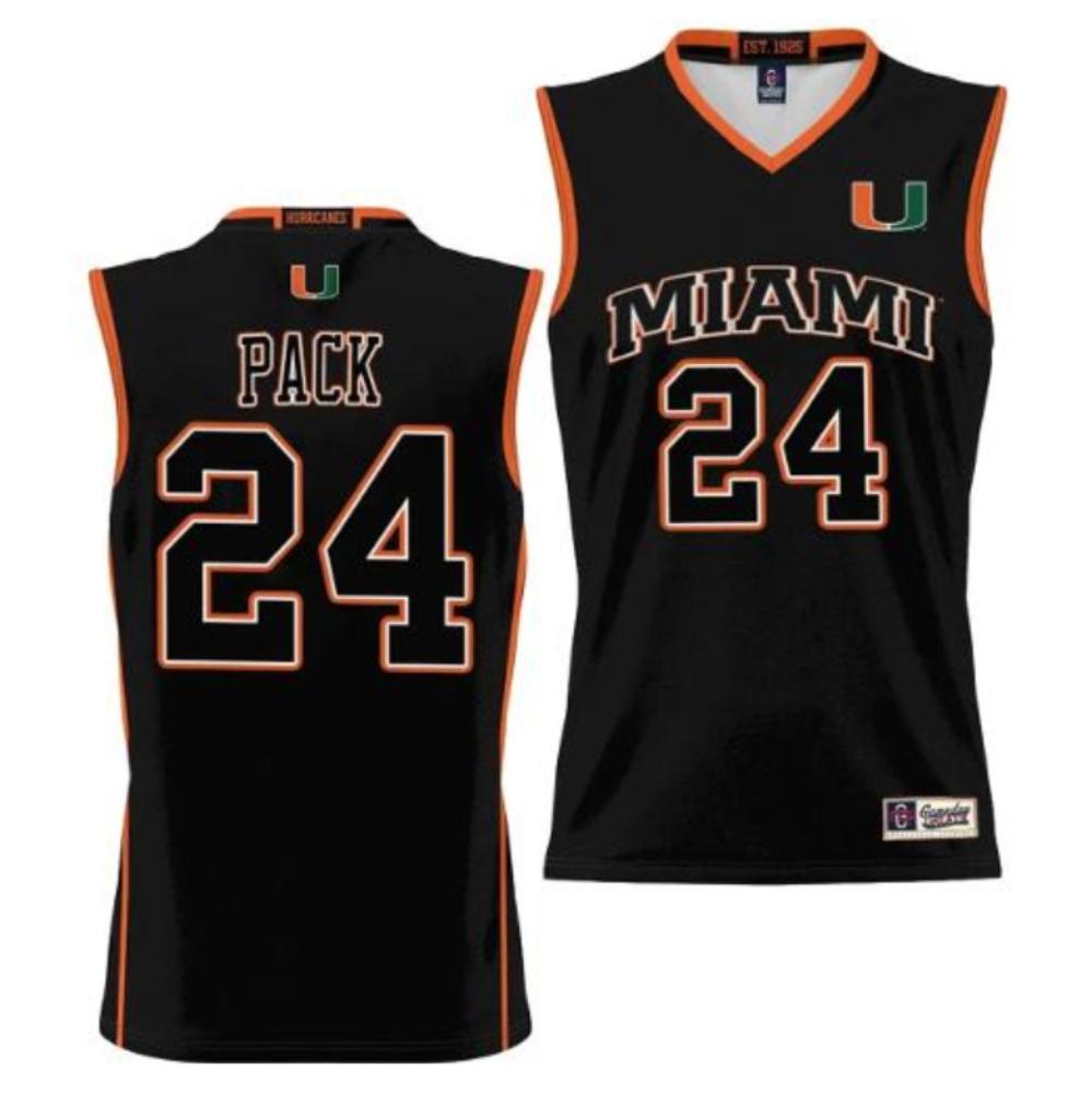 Ncaa Miami Hurricanes Basketball College Black Jersey 24 Nijel Pack