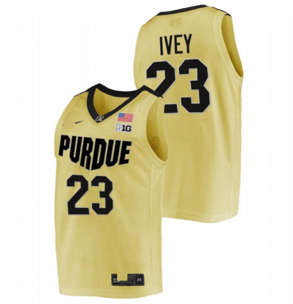 Ncaa Purdue Boilermakers College Basketball Jersey Gold 23 Jaden Ivey