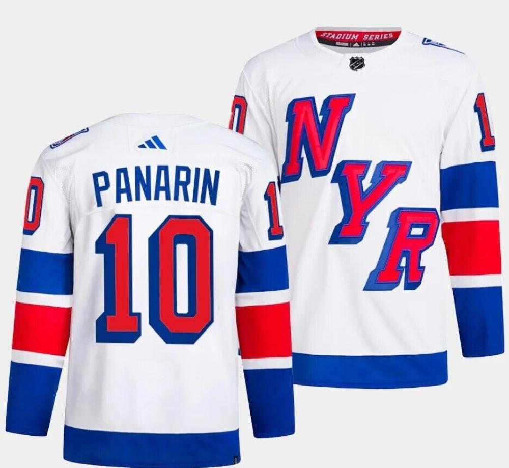 New York Rangers Mens 2024 Hockey Stadium Series White Jersey 10 Artemi Panarin