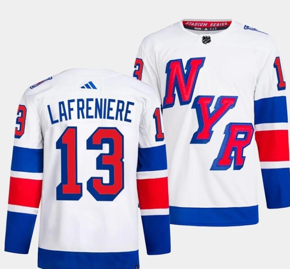 New York Rangers Mens 2024 Hockey White Jersey 13 Alexis Lafreniere