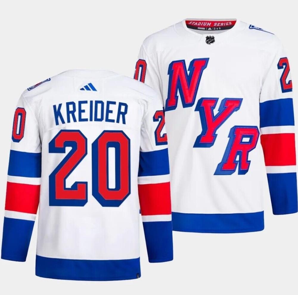 New York Rangers Mens 2024 Hockey White Jersey 20 Chris Kreider