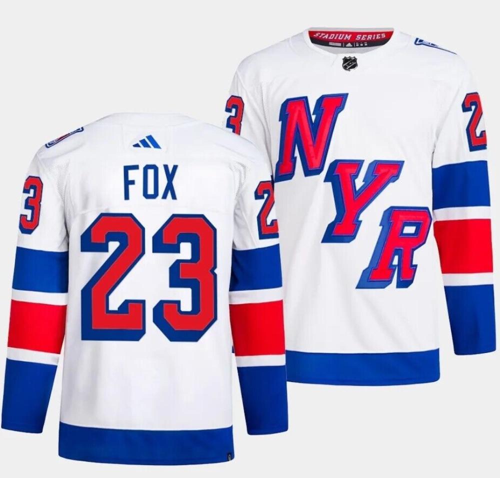 New York Rangers Mens 2024 Hockey White Jersey 23 Adam Fox
