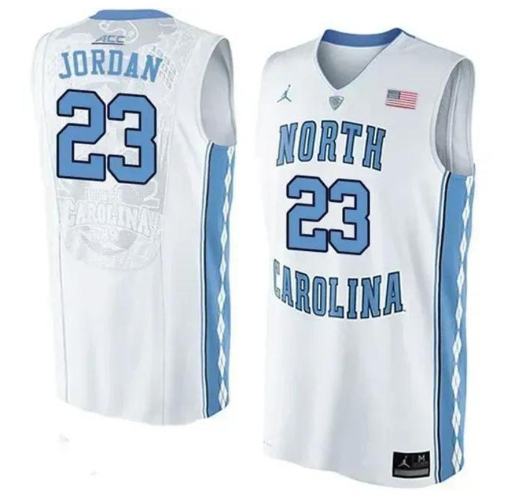 North Carolina Tar Heels 23 Michael Jordan College Basketball Jersey White