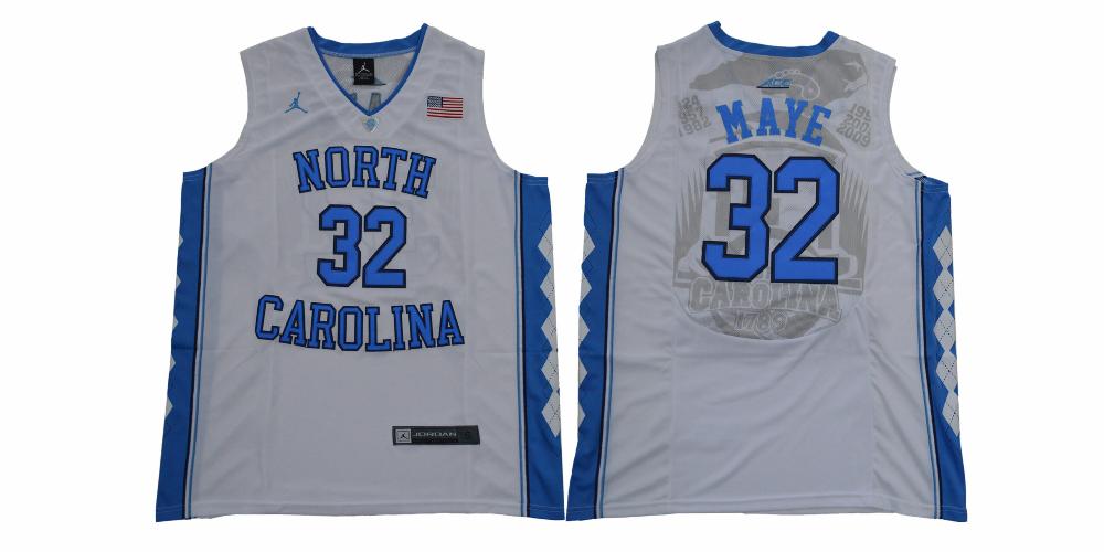 North Carolina Tar Heels 32 Maye Ncaa Basketball Jersey White