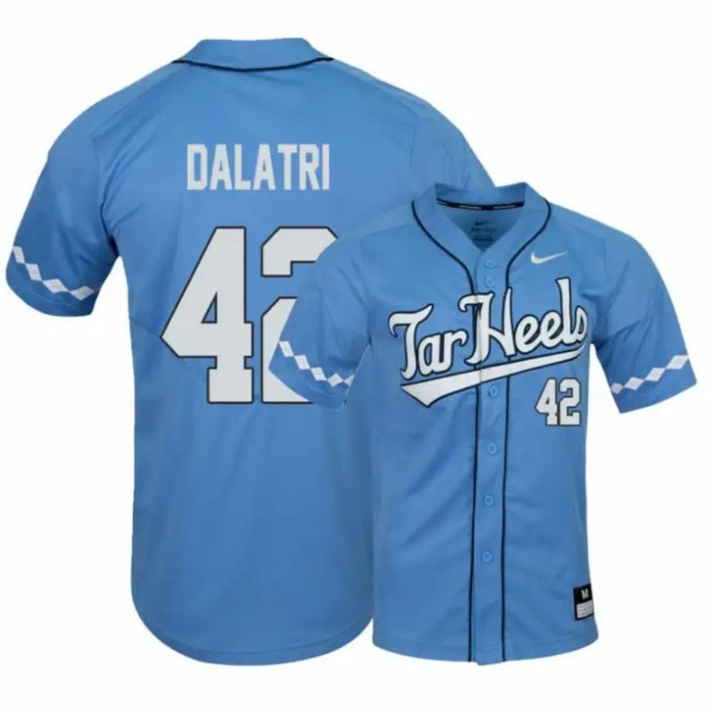 North Carolina Tar Heels 42 Gianluca Dalatri Blue Elite Baseball Jersey