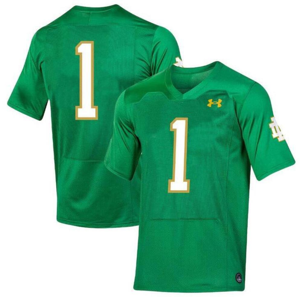 Notre Dame Fighting Irish 1 Under Armour Kelly Green Limited Stitched College
