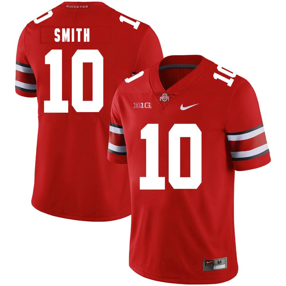 Ohio State Buckeyes 10 Troy Smith Football Jersey Red