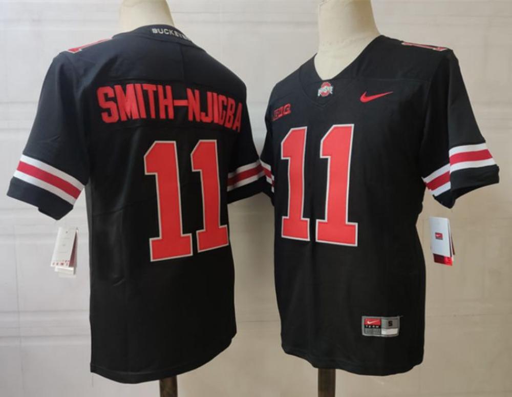 Ohio State Buckeyes 11 Smith njigba Ncaa Football Jersey Black