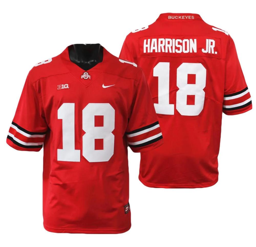 Ohio State Buckeyes 18 Marvin Harrison Jr Jersey Red Ncaa College Football