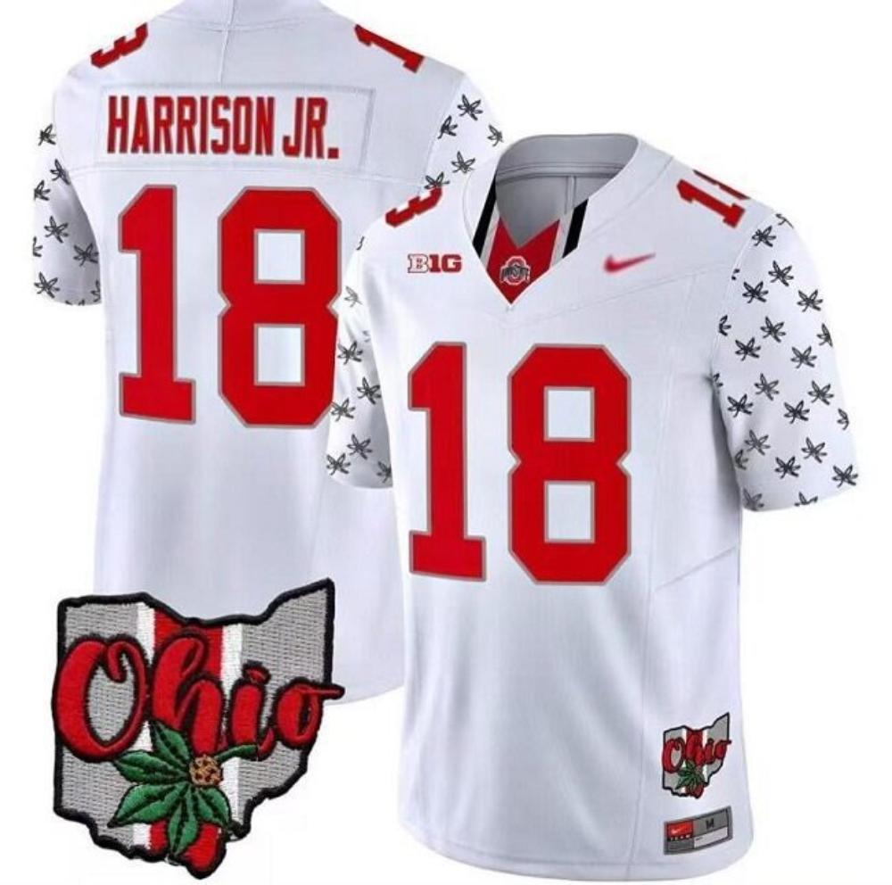 Ohio State Buckeyes 18 Marvin Harrison White 2023 Fuse Limited Stitched Fo