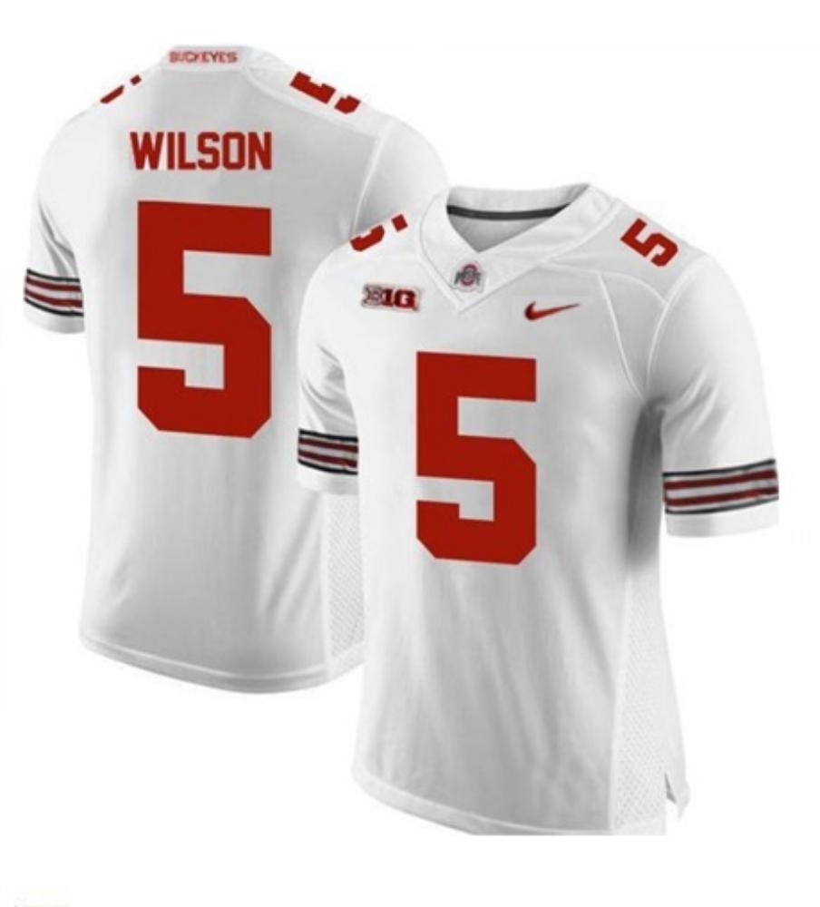 Ohio State Buckeyes 5 Garrett Wilson Ncaa Football Jersey White