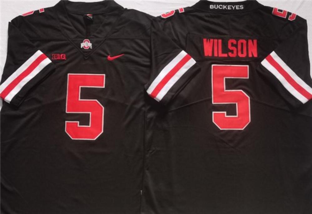 Ohio State Buckeyes 5 Wilson Black Stitched Jersey