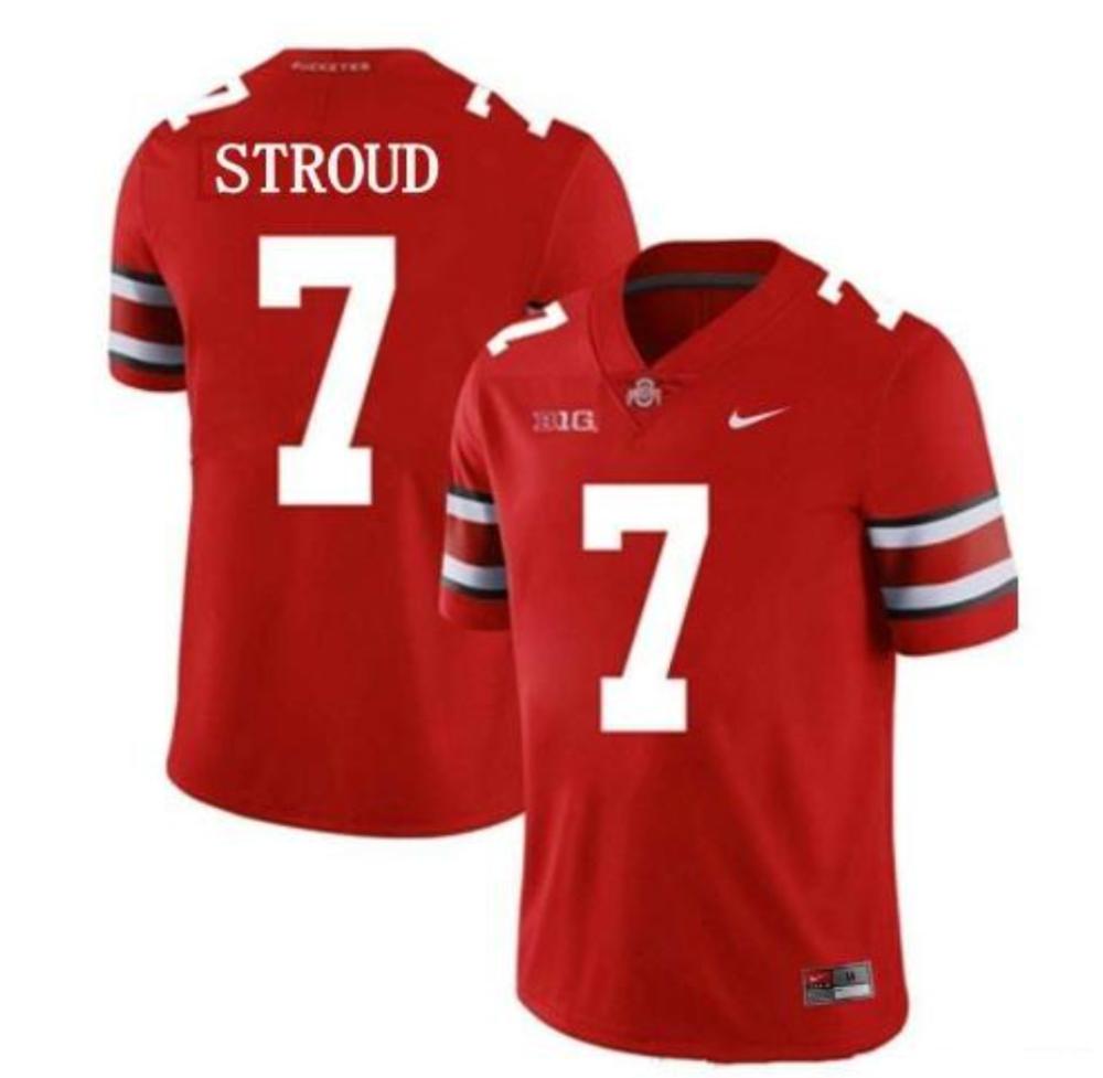 Ohio State Buckeyes 7 Cj Stroud Red Men Football Jersey