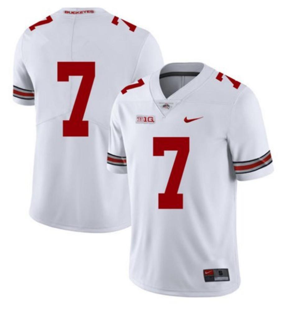 Ohio State Buckeyes 7 White Stitched Jersey