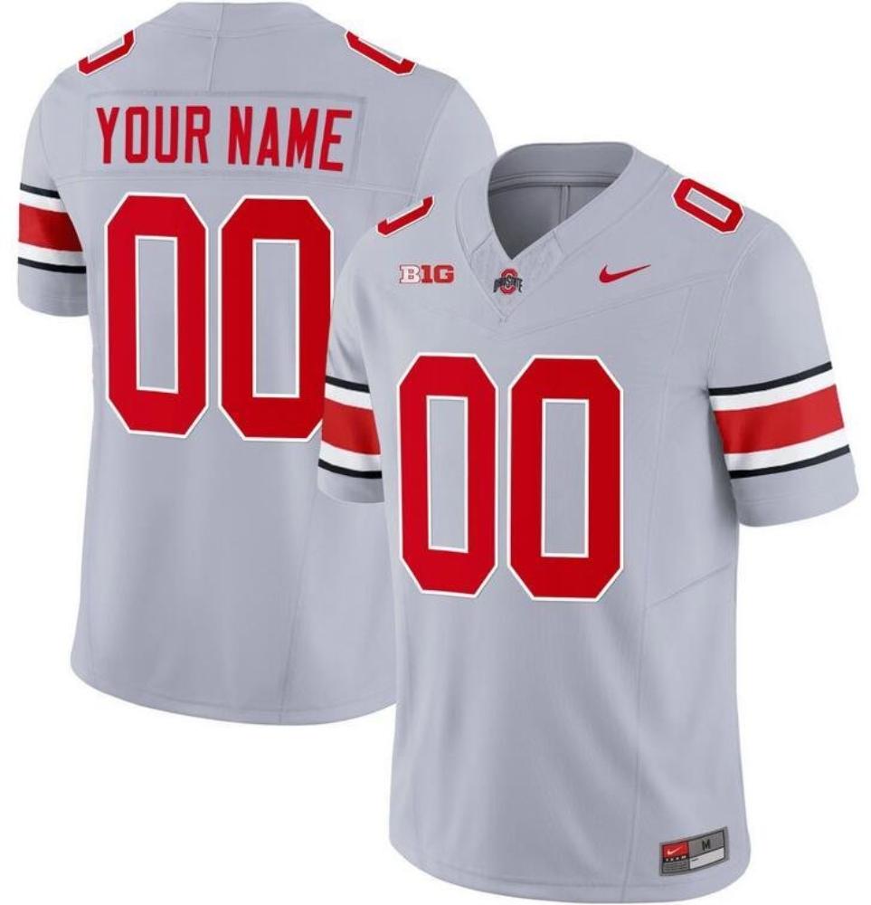Ohio State Buckeyes Active Player Custom Gray 2023 Fuse Limited Stitched Fo