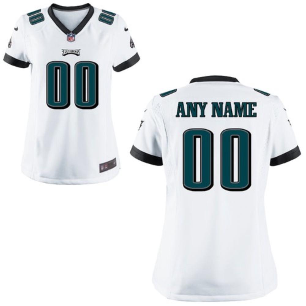 Philadelphia Eagles Custom Jersey White 2020 Game Football