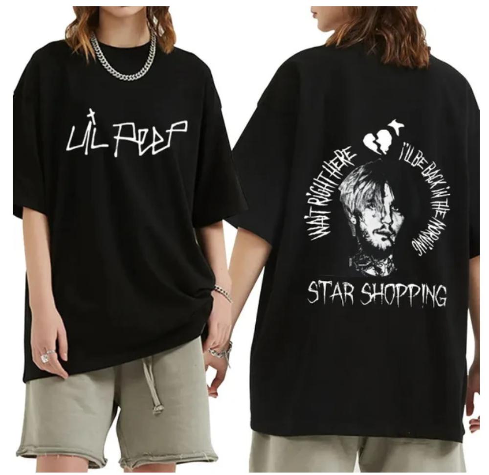 Rapper Lil Peep What Right Here Ill Be Back In The Morning Tshirt Black
