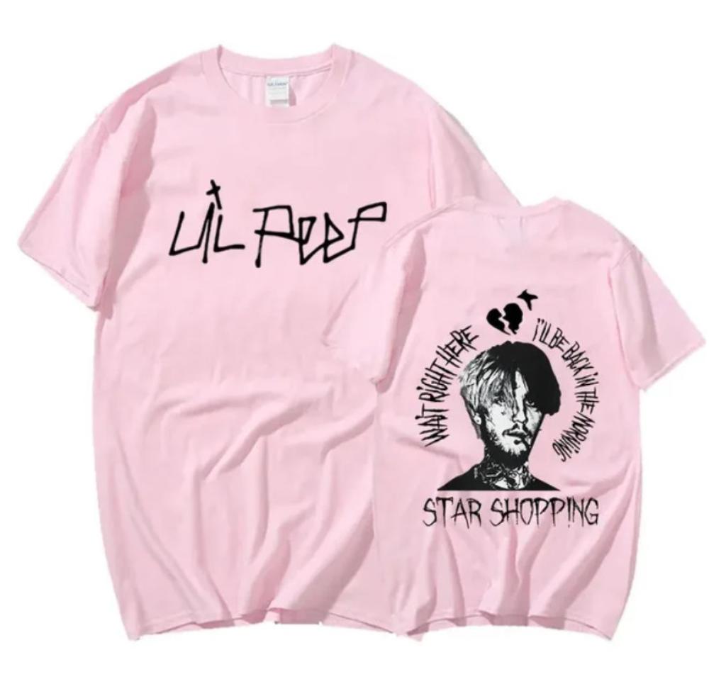 Rapper Lil Peep What Right Here Ill Be Back In The Morning Tshirt Pink