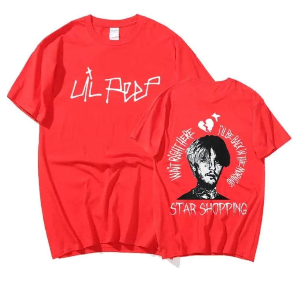 Rapper Lil Peep What Right Here Ill Be Back In The Morning Tshirt Red