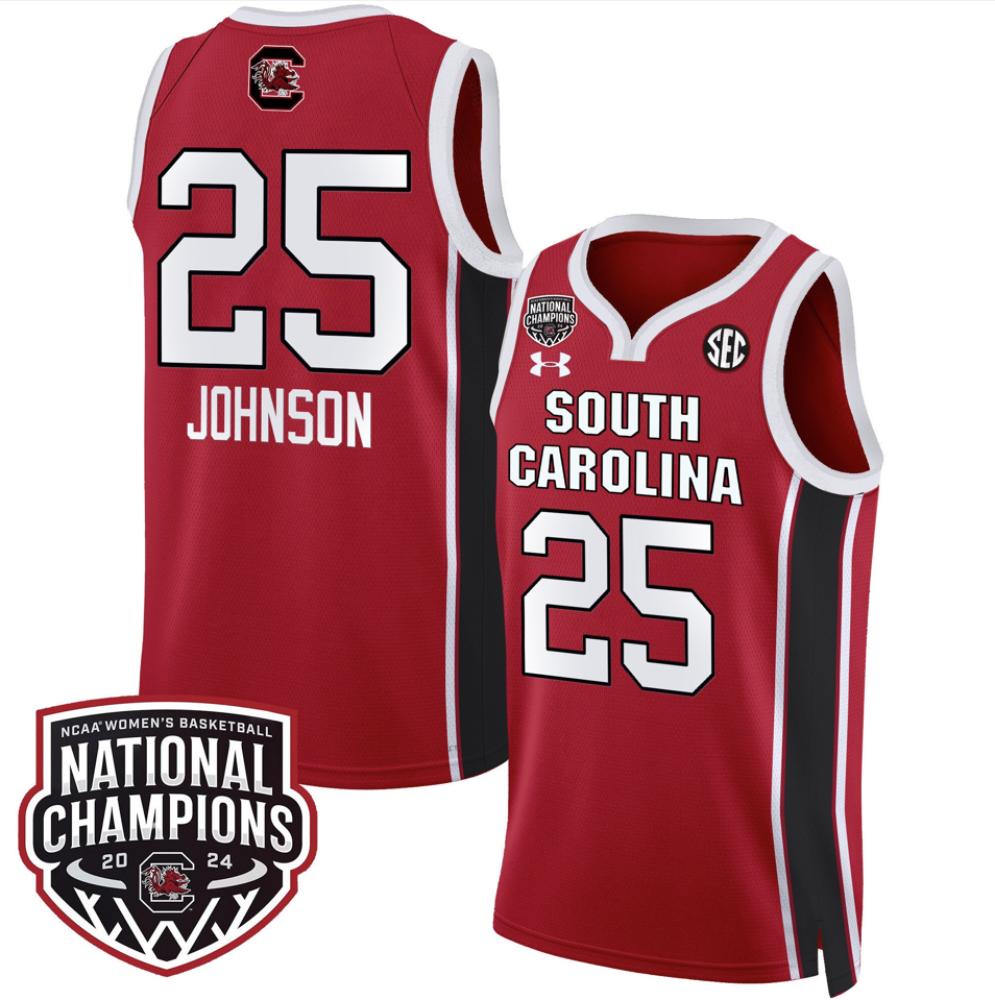 Raven Johnson Jersey 25 South Carolina Gamecocks Champions All Stitched Red