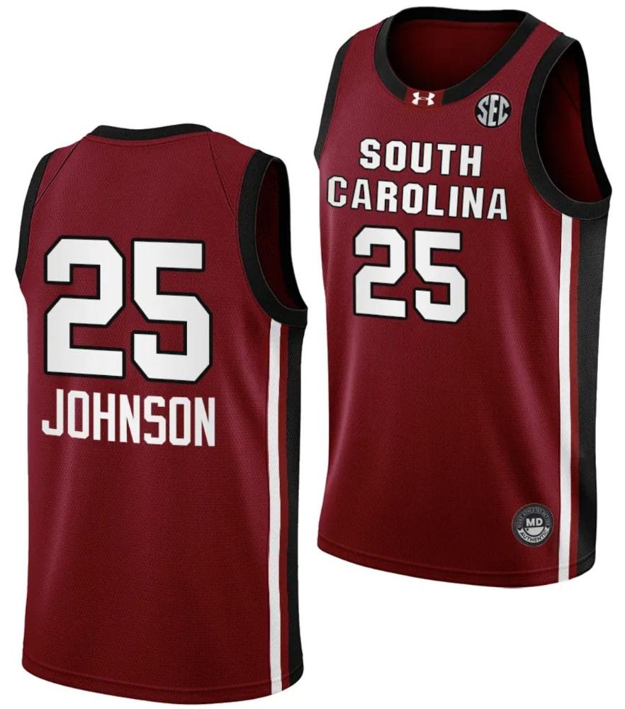 Raven Johnson Jersey 25 South Carolina Gamecocks College Basketball 2023 24 Ga
