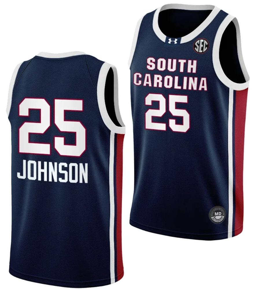 Raven Johnson Jersey 25 South Carolina Gamecocks College Basketball Away Black