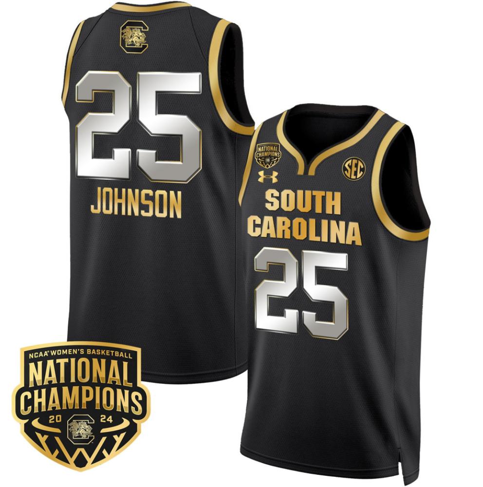 Raven Johnson Jersey South Carolina Gamecocks Champions All Stitched Black Gold
