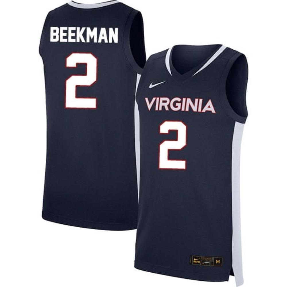 Reece Beekman Jersey 2 Virginia Cavaliers College Basketball Stitched Navy
