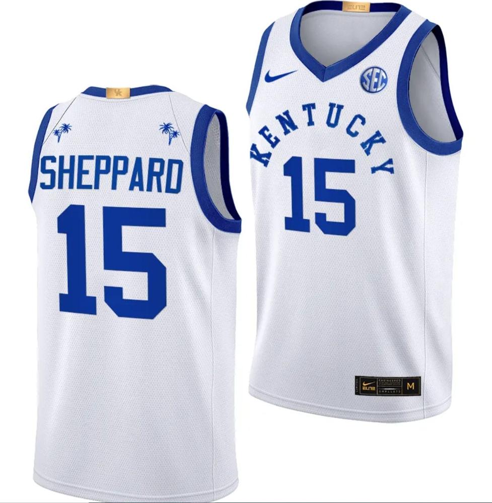 Reed Sheppard Jersey 15 Kentucky Wildcats Big Blue Bahamas Limited College Bas